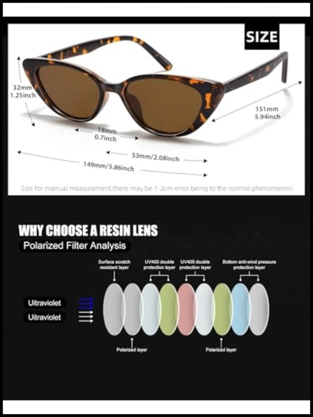 Retro Cat Eye Polarized Sunglasses Women Trendy Driving Glasses